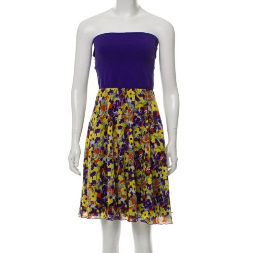 Alice & Olivia floral strapless dress